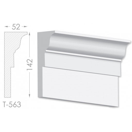 Тяга, молдинг з гіпсу т-563