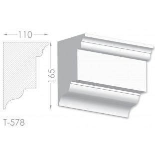 Тяга, молдинг з гіпсу т-578