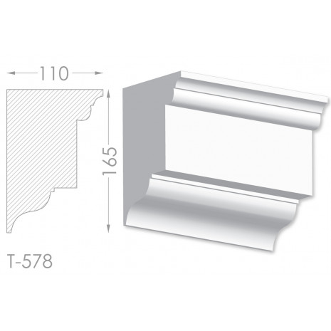 Тяга, молдинг з гіпсу т-578