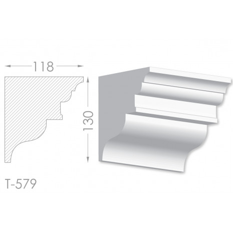 Тяга, молдинг з гіпсу т-579