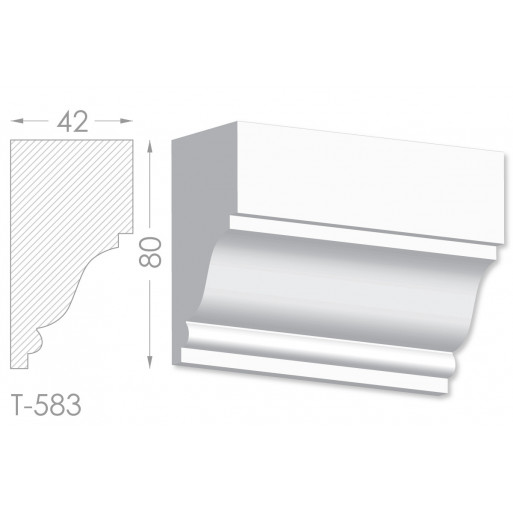 Тяга, молдинг з гіпсу т-583