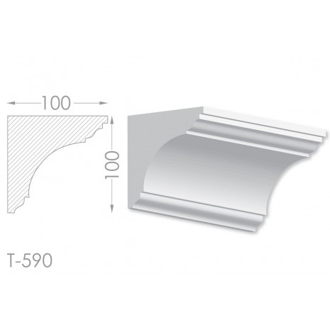 Тяга, молдинг з гіпсу т-590