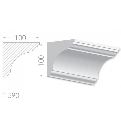 Тяга, молдинг з гіпсу т-590