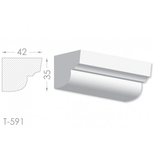 Тяга, молдинг з гіпсу т-591