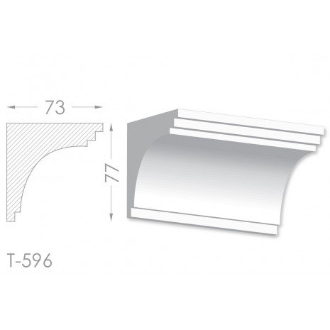 Тяга, молдинг з гіпсу т-596
