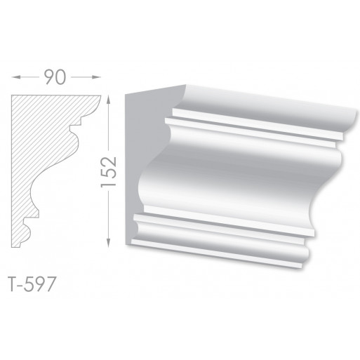 Тяга, молдинг з гіпсу т-597
