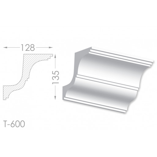 Тяга, молдинг з гіпсу т-600