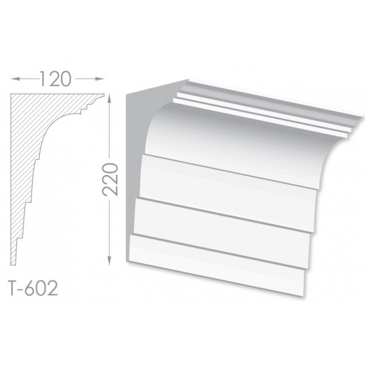 Тяга, молдинг з гіпсу т-602