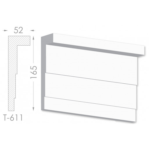 Тяга, молдинг з гіпсу т-611