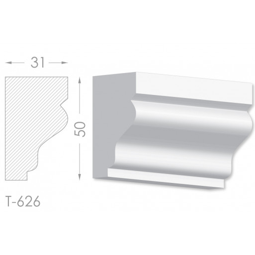 Тяга, молдинг з гіпсу т-626