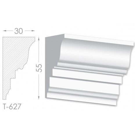 Тяга, молдинг з гіпсу т-627