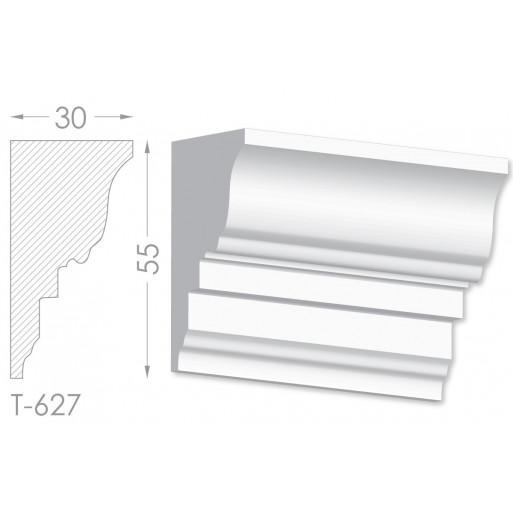Тяга, молдинг з гіпсу т-627