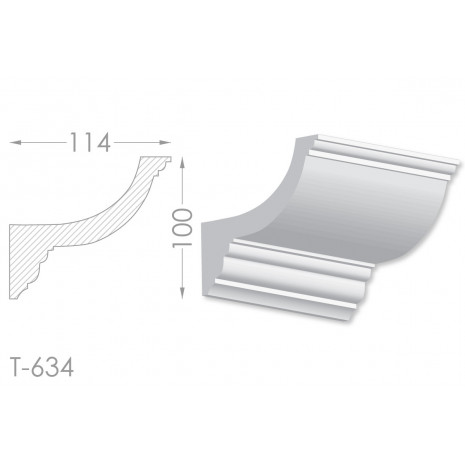 Тяга, молдинг з гіпсу т-634