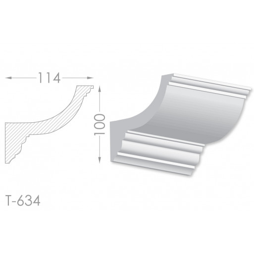 Тяга, молдинг з гіпсу т-634