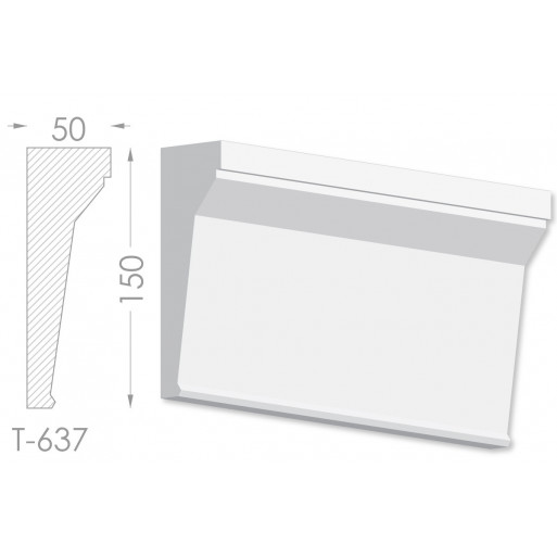 Тяга, молдинг з гіпсу т-637