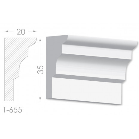 Тяга, молдинг з гіпсу т-655