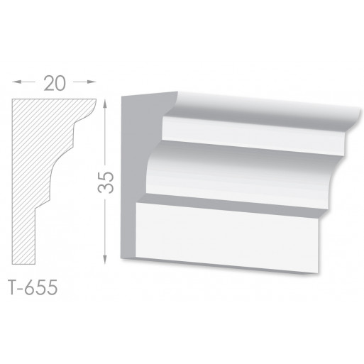 Тяга, молдинг з гіпсу т-655
