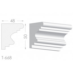 Тяга, молдинг з гіпсу т-668