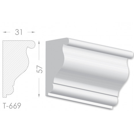 Тяга, молдинг з гіпсу т-669
