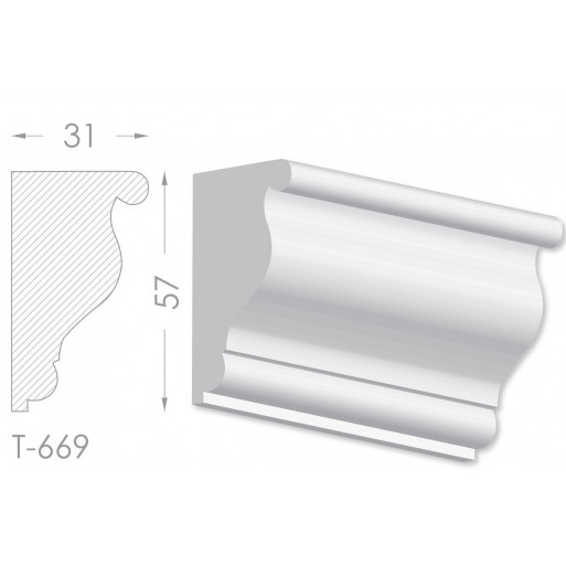 Тяга, молдинг з гіпсу т-669