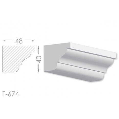Тяга, молдинг з гіпсу т-674