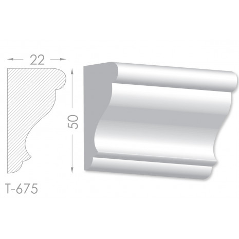 Тяга, молдинг з гіпсу т-675