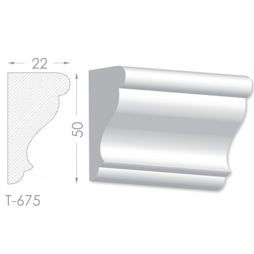 Тяга, молдинг з гіпсу т-675