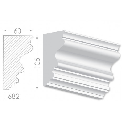 Тяга, молдинг з гіпсу т-682