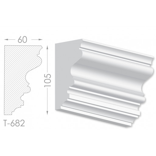 Тяга, молдинг з гіпсу т-682