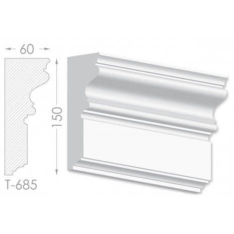 Тяга, молдинг з гіпсу т-685