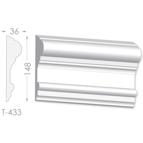 Тяга, молдинг з гіпсу т-433