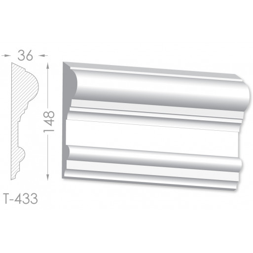 Тяга, молдинг з гіпсу т-433