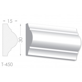 Тяга, молдинг з гіпсу т-450