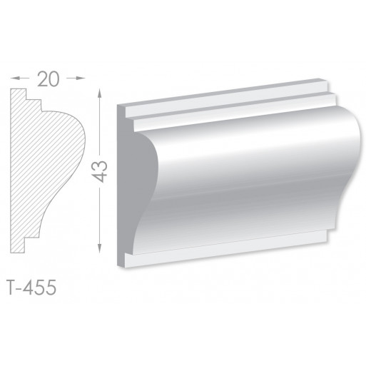 Тяга, молдинг з гіпсу т-455