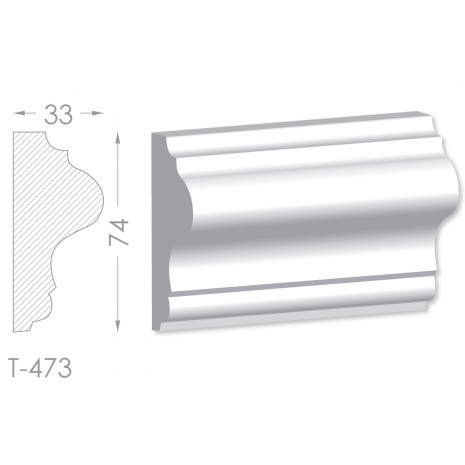 Тяга, молдинг з гіпсу т-473