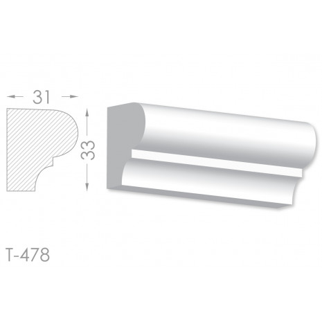 Тяга, молдинг з гіпсу т-478
