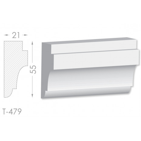 Тяга, молдинг з гіпсу т-479