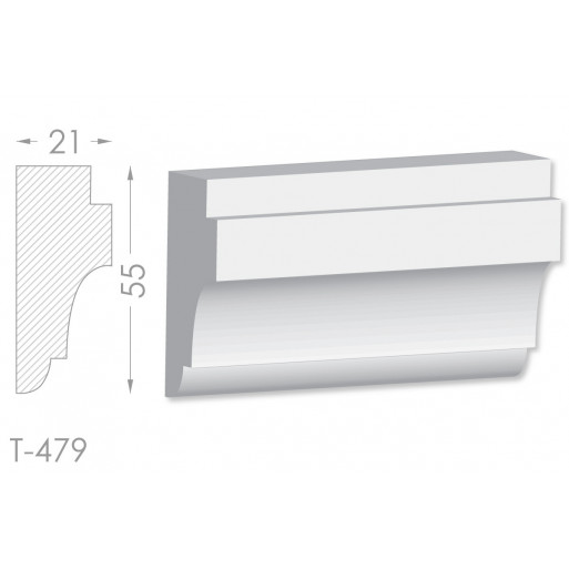 Тяга, молдинг з гіпсу т-479