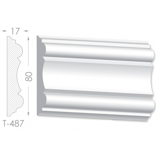 Тяга, молдинг з гіпсу т-487