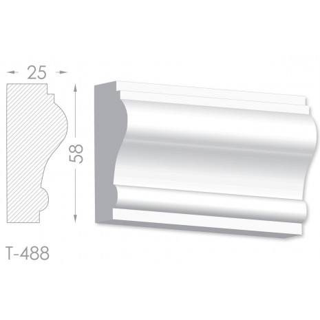 Тяга, молдинг з гіпсу т-488