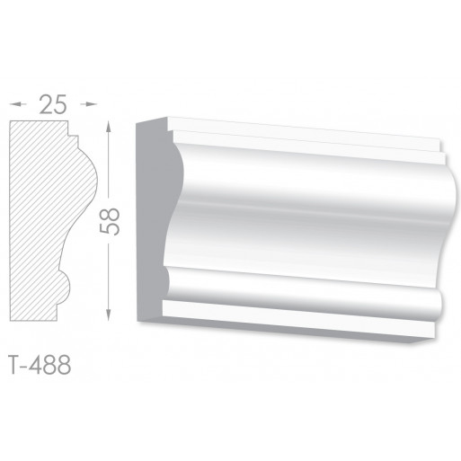 Тяга, молдинг з гіпсу т-488