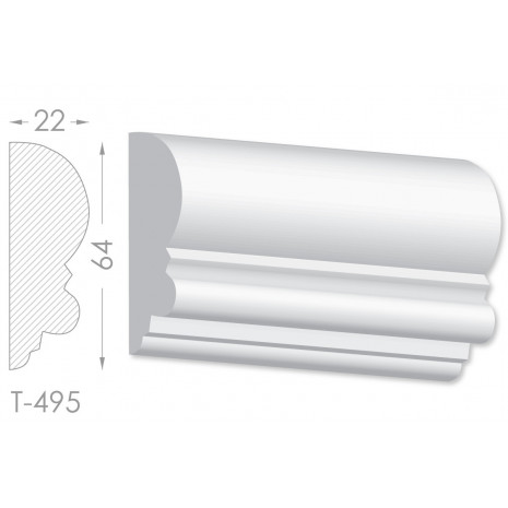 Тяга, молдинг з гіпсу т-495