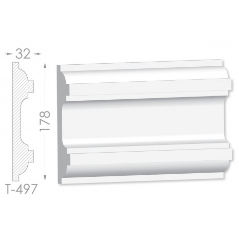 Тяга, молдинг з гіпсу т-497