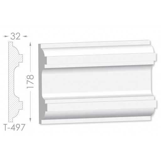Тяга, молдинг з гіпсу т-497