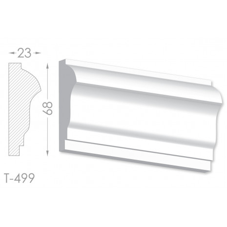 Тяга, молдинг з гіпсу т-499