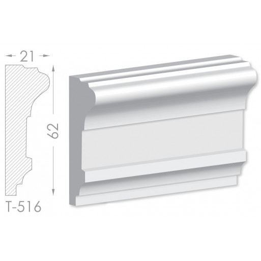 Тяга, молдинг з гіпсу т-516