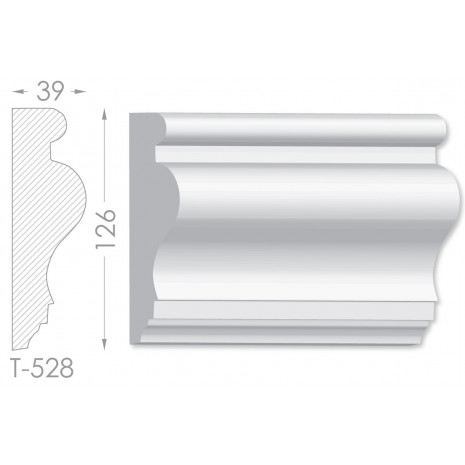 Тяга, молдинг з гіпсу т-528