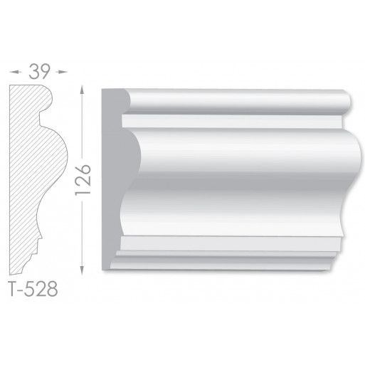 Тяга, молдинг з гіпсу т-528