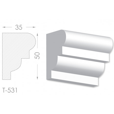 Тяга, молдинг з гіпсу т-531