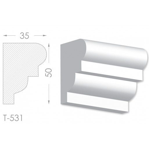 Тяга, молдинг з гіпсу т-531
